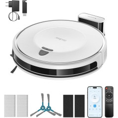 Redkey E6 Robot Vacuum Cleaner with 7000 Pa Suction Power, Dynamic Navigation, Up to 170 Minutes Running Time, Robot Vacuum Cleaner with Charging Station, Remote Control and App, Ideal for Pet Hair