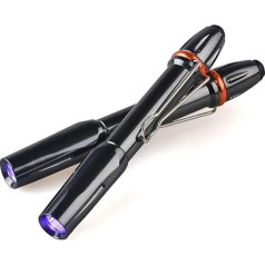POCKETMAN UV Torch 395nm LED Portable Pen Light Detector with Clip Pen Flashlight Detector Light (Pack of 2)