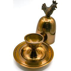 LivuX 1035 Large Rooster Egg Holder Aluminium with Bronze Alloy Height 16 cm Width 12 cm Stylish and Practical Decorative Element for Kitchen and Dining Table