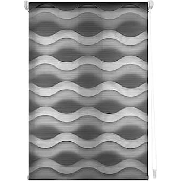 Night and Day Roller Blind Double Layer Scalloped Size 107x150 Versatile Installation: Hanging, Screws, Gluing, Fabric Size 104 x 145 cm