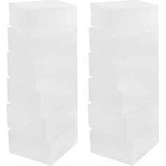 Belle Vous Polystyrene Plate, Styrene Plates for Crafts (Pack of 12) - 10 x 10 x 5 cm - Square Polystyrene Plastic Plates for Modeling, School Projects, Flower Arrangements and DIY Art