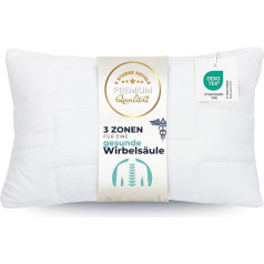 ZOLLNER Deluxe Pillow, 3-Zone Pillow, Made in Europe, Polyester, Washable up to 95°C, 50 x 80 cm, Hotel Quality, Oeko Tex® Certified