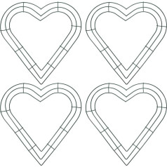 PATIKIL Dream Catcher Rings 12 Inch 4Pcs Metal Heart Shape Macrame Wreath Flower Hoop for Home Car DIY Craft Wedding Wall Decor Green