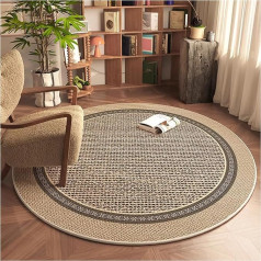 Ergocar Bomisian Style Round Retro Rug, Ultra Thin, Soft, Non-Slip, Washable, Suitable for Bedroom, Entryway, Dining Room, Family Dorm