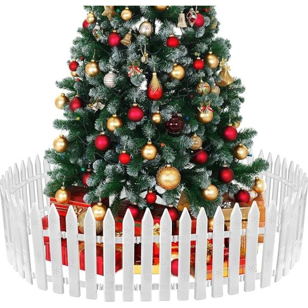 MCEAST Pack of 36 Christmas Tree Fences White Picket Fence Border 11.7 x 30.5 cm Mini Plastic Decorative Fences Christmas Tree Barrier for Dogs Kids Home Wedding Fairy Garden Party