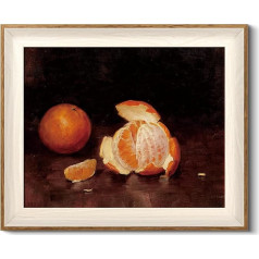 HUARCEY Vintage Wall Pictures Living Room, Wall Decoration with Fruit Motifs, Canvas Pictures, Wall Pictures for Living Room & Bedroom, Oranges, 30 L x 25 W cm