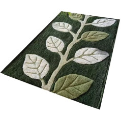 Fußmatte mit tropischen Pflanzen, Palme für Blätter, Küche für Tür, 50 x 80 cm, Monstera-Dekoration, rutschfeste Eingangsmatte mit weicher Polyesterfaser