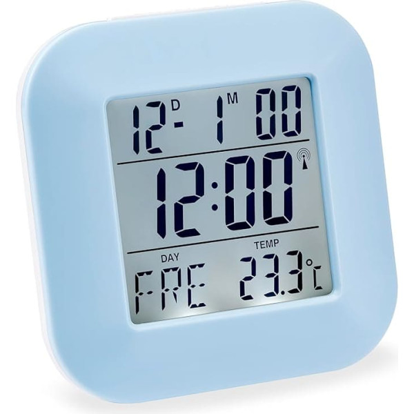 Atlanta LCD Radio Alarm Clock Digital Display Light Snooze Temperature – 1894/5 (Blue)