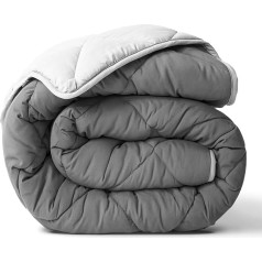 ViscoSoft All Seasons Twin/Twin XL Down Alternative Reversible Duvet - Breathable, Extra Long, High Quality Soft Microfiber - Grey Duvet Cover Insert
