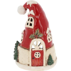 Shudehill Giftware Christmas Village Ceramic Tealight Houses Red and White Christmas Designs Many Designs to Choose From (Santa House)