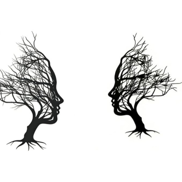 oupados Metall Baum Ast Wanddekoration Vertikaler Stil 30 x 21 cm Schwarz Moderne Wandkunst Skulptur Bauernhaus Dekor Mehrzweck Hängende Ornament für Haus Badezimmer Wohnzimmer Garten Büro
