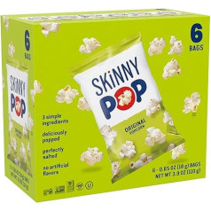 SkinnyPop Popcorn Original Gluten Free GMO Free Healthy Snacks 18ml Custom Size (Pack of 6)