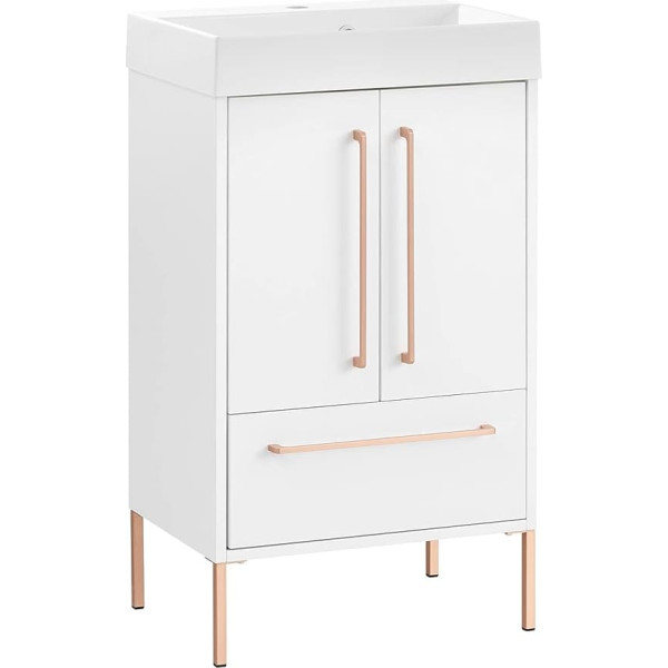 Schildmeyer Gloria II 150095 Washbasin White / Rose Gold 50 x 36 x 89.3 cm