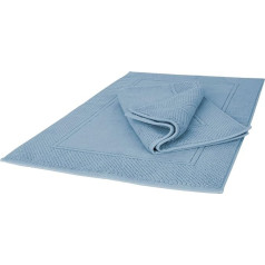 Ruggeri - Set of 2 Bath Mats for Bathroom, 50 x 80 cm, 100% Extra Soft Cotton, Let's Colour Collection (Light Blue)