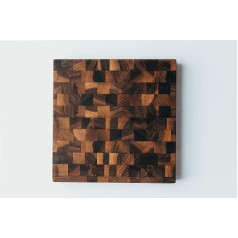 Natural European Brainnut Wood Chopping Board Handmade Oiled Food Safe for Preparing Food, Meat, Vegetables, Bread, Crackers and Cheese (Large, 35x35x4)