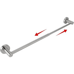 Extendable Towel Rail, 31.2 - 58.5 cm, Wall Towel Holder, Stainless Steel, Suitable for Bathroom and Kitchen, Brushed Nickel