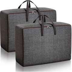 Bedding Storage Bag, Storage Bag for Duvets, Large Storage Bag with Zip, Waterproof Bag, Ideal for Clothes, Pillows, Bedding Organisation (60 L x 2)