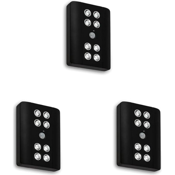 BRILONER - LED Nachtlicht mit Bewegungsmelder, Dämmerungssensor, batteriebetrieben (exkl.), Unterbauleuchte Küche, LED Lichtleiste Küche, Schrankbeleuchtung, Küchenlampe, 11,6x8,2x2,3 cm, Schwarz