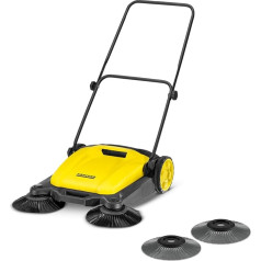 Kärcher S 3 Twin 2-in-1 Sweeper, Working Width: 650 mm, up to 1,800 m²/h Area, Dustbin 16 L, Weight: 9.7 kg, 2 Side Brushes for Dry Dirt, 2 Side Broom for Wet Dirt