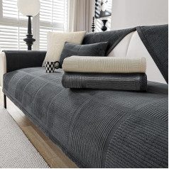 Couch Cover, 1/2/3/4 Seater L Shape Sofa Cover Corner Sofa Cover with Non-Slip Underlay, Sofa Protective Cover, Soft Plain Colours in Various Sizes Sofa Cover