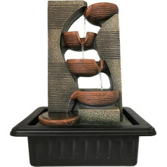 Dehner 4022695 Stone Pots Indoor Water Fountain with LED Light, Polyresin, Grey, 40 x 23 x 31 cm