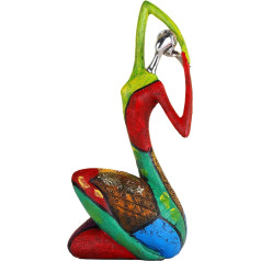 suruim Abstract Art Woman Sculpture Figures - Colourful Yoga Character Statue for Modern Home Decoration - Handmade Figure with Expressive Design - Hand-Painted Oil Painting Woman Statue (C)