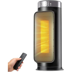 1800 W PTC Fan Heater with Remote Control, Portable Heater, Electric Heater for Indoor Use, Ceramic Fan Heater for Office and Home, 75° Oscillation, 24-Hour Timer, 5 Operating Modes Space Heater