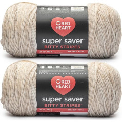 Red Heart Super Saver Bitty Stripe Moonbeam 10oz 100% Acrylic Worsted #4 (Medium) - 500 Yards - Knitting/Crochet