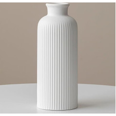 Ceramic Bisque Vase, Natural White, Flower Vase for Pampas Grass Decoration, 25.4 cm Height, 10 cm Width, Modern for Living Room, Dining Table, Office (Bisque White)