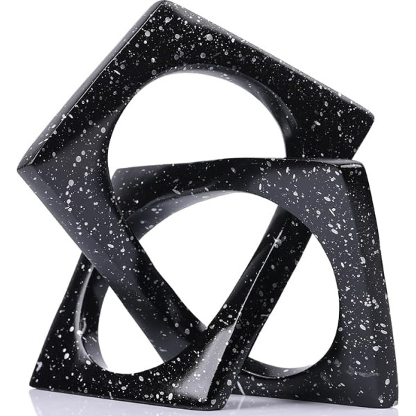 LCCCK Modern Geometric Sculpture Black Knot Statue Decoration Black Bookcase Centerpiece Jax Decorative Geometric Table Sculpture and Figures for Black Home Decor