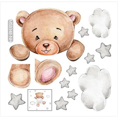 HANABASS Bären Lichtschalter Wandaufkleber aus Pvc zur Raumdekoration mit Niedlichem Cartoon Design für Schlafzimmer und Wohnzimmer Kreative und Warme Wandsticker