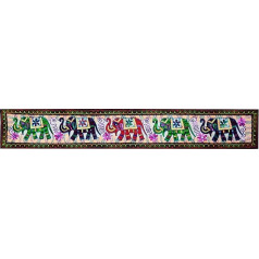Purpledip Embroidered Cotton Table Runner Wall Hanging 12234