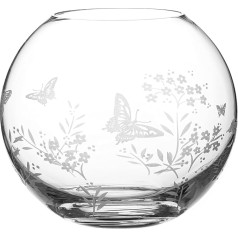 20cm Decorated Ball Vase with Butterfly Decoration Fish Bowl Ideal for Bouquets and Other Decorations