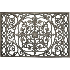 Sungmor Rectangular Cast Iron Doormat - 22 x 14.4 Inch - Durable Non-Slip Door Mat Shoe Scraper Welcome Mat Decorative Entrance Mats for Home Garden Patio