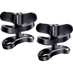 1 Inch Aluminium Ball Clamp for Underwater Diving Light Arm Tray System, 360° Clip Adapter Bracket for Action Camera Torch Arm System, Photography Diving Camera (2 Pieces)