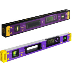 Verk LY60 Digital Spirit Level Inklinometer 0-360° 2 Levels 600mm Precision ±0.1° LCD Display Automatic Shut-Off Acoustic Alarm IP54 for Construction and DIY
