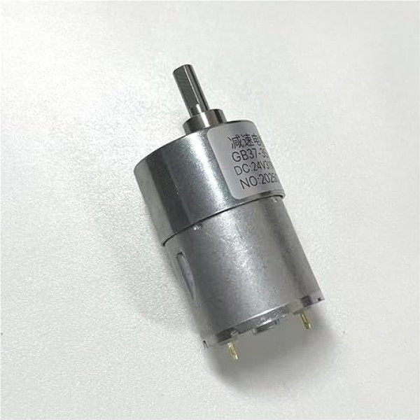 JGB37-3530 DC Gear Motor 12V 24V High Torque 37mm All Metal Gearbox, 7-1600RPM Geared Motor with 6mm D-Type Shaft for Robotics DIY for Smart Home Automation(Only the motor,200 rpm,24V)