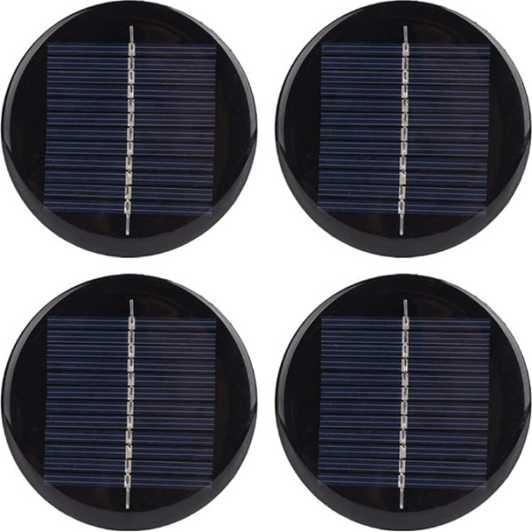 4pcs Solar Panel 6V 80mm Round Portable Stable Efficient Polycrystalline Silicon Solar Cell Panel