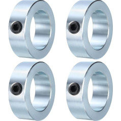 QUARKZMAN Set of 4 Screw Collars 1-3/4 Inch Bore Galvanised Steel Shaft Collar, 2-5/8 Inch OD, 7/8 Inch Wide Axle Collar Clamp for Linear Rod Shaft Guide