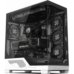 IONZ PC Case - ATX, 7 Fans Preinstalled, Mid Tower - Full View Dual Chamber Tempered Glass, Black - KZ12 V3 Ultra