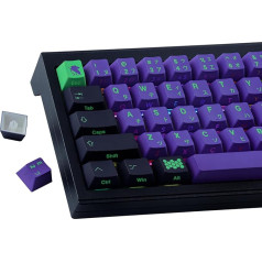 PBT Keycaps, 139 Keys Purple Japanese Keycap, Double Shot Side Printed Shine Through Keycaps for Cherry MX Switches ASIN/ISO Layout Mechanical Keyboards