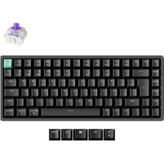 Keychron K2 HE Wireless Spanish Keyboard 2.4GHz Bluetooth 5.2 Programmable Magnetic Hall Effect Switch 75% ISO-ES Gaming Keyboard for Mac and Windows Standard Edition Black
