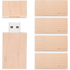JBOS 16GB USB-Stick aus Ahornholz 5er Set USB 2.0 Stabiles Speichern von Daten, Freunde oder Geschäftspartner