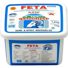 Vassilitsa Feta Sheep Cheese, 1 x 1 kg Container, Greek Feta Made from 70% Sheep and 30% Goat Milk in Brine, 43% Fat i.T., Sheep Cheese and Goat Cheese, Premium Quality from Greece