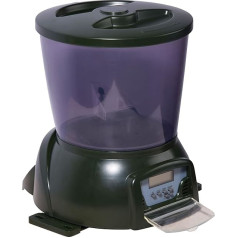 Dobar 25001 Automatic Pond Fish Food Outdoor, Programmable Fish Feeder with LCD Display, 22 x 22.5 x 26.5 cm Green