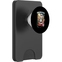 Lustiges Weihnachten im Juli Weihnachtsmann BBQ Xmas Sommer Urlaub Strand PopSockets PopWallet für MagSafe