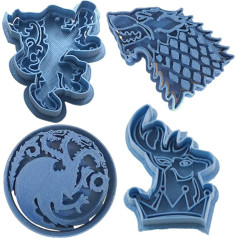Cuticuter Game of Thrones Pack of 4 Cookie Cutters, Blue, 16 x 14 x 1.5 cm