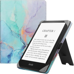 HGWALP Universal Case for All 6 Inch eReaders, Folio Stand Case with Hand Strap, Compatible with 6 Inch Kindle Paperwhite/Kobo/Tolino/Pocketook/Sony E-Book Reader, Marble Blue