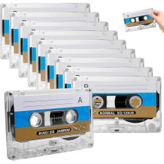 Pack of 10 Empty Audio Cassettes: WANDGU Recorder CD & DVD Player Cassette for Recording MC-60 Minutes, Low Noise, Low Noise Audio Cassettes for Lectures and Seminars, Everyday Recording