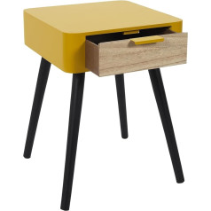 HOME DECO FACTORY 48 x 40 x 35 cm CMP Paris Nachttisch, zweifarbig Gelb, Beige, Holzwerkstoff, mehrfarbig